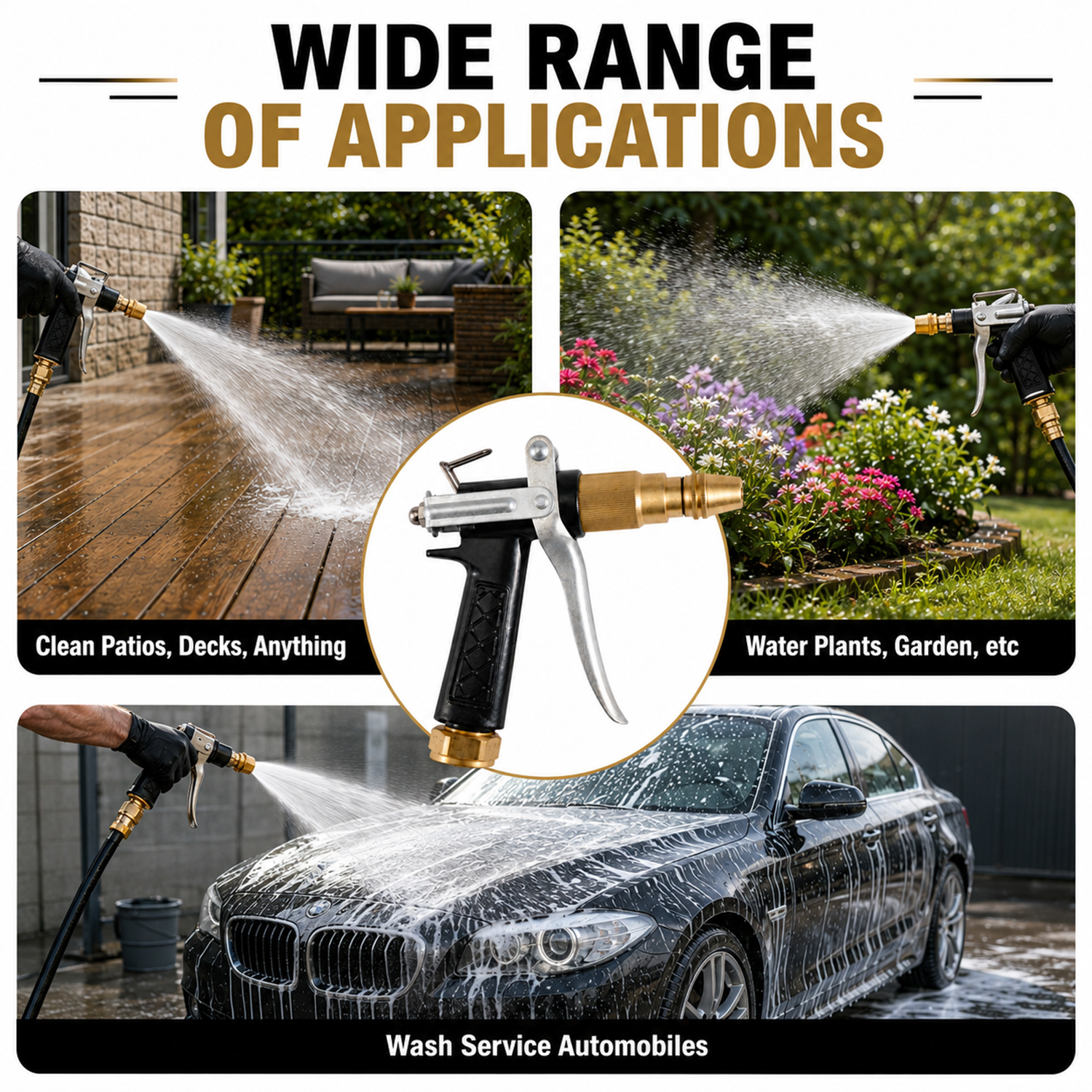 High-flow Spray Gun For Garden Watering Car Washing Outdoor Cleaning