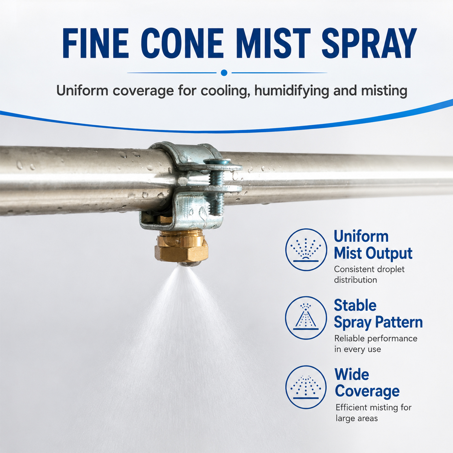 Metal Anti-drip Spray Nozzle With Pipe Clamp
