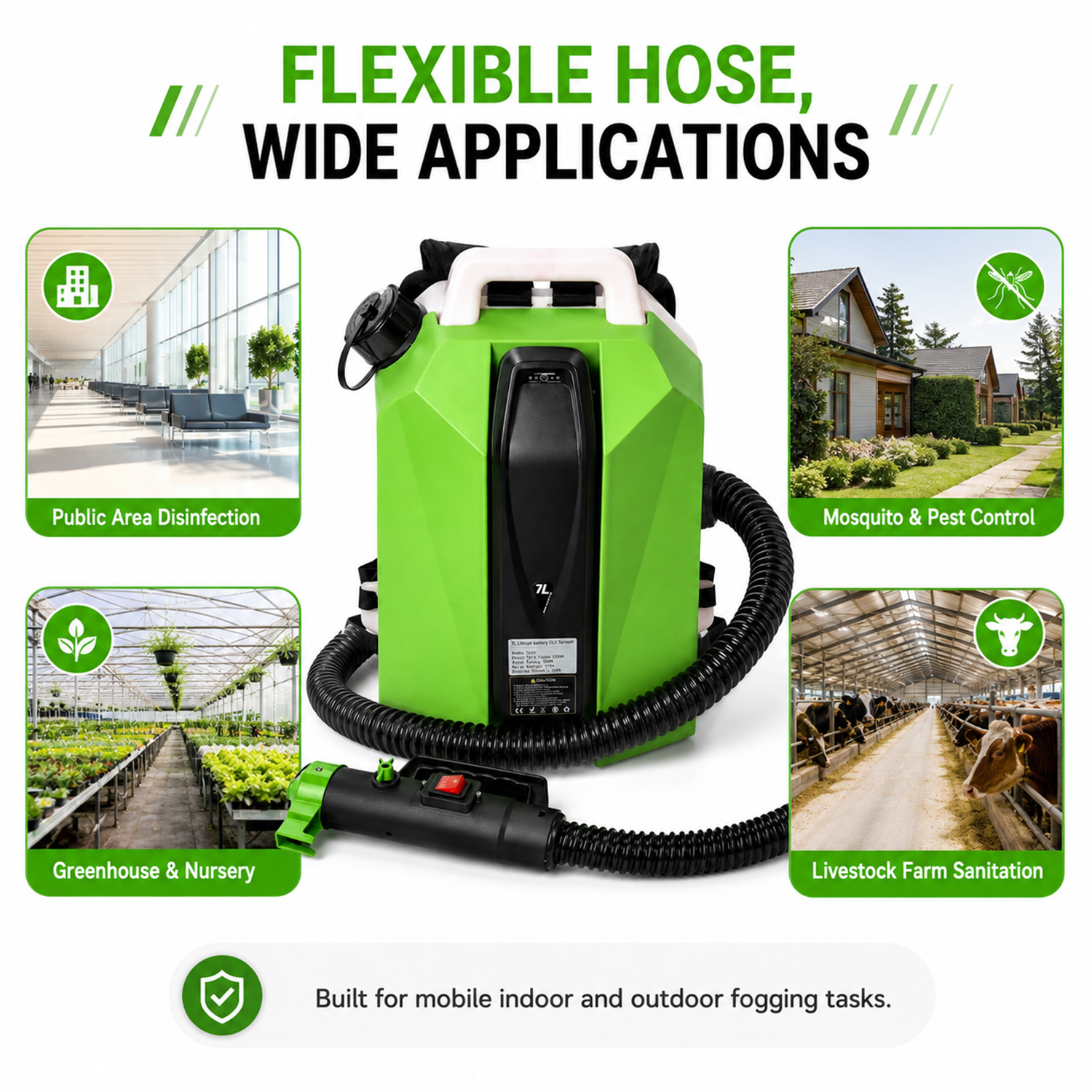 7L Lithium Battery ULV Sprayer for Pest Control Sanitation & Disinfection