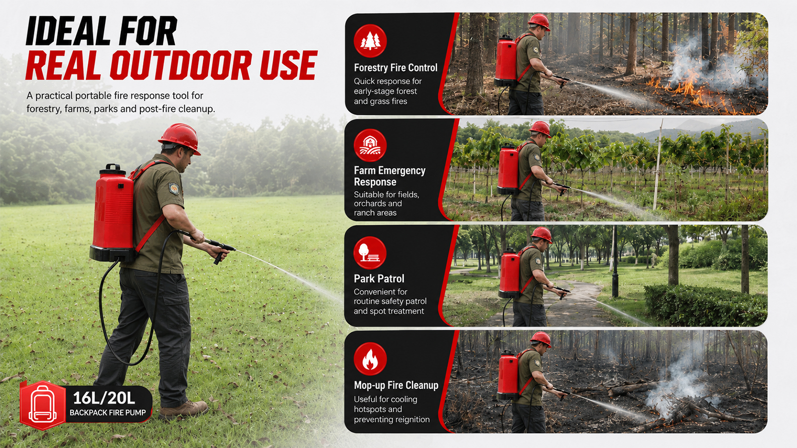 16L Fire Fighting Sprayer Wildland Fire Pump Extinguishing Equipment For Emergency Rescue & Forest Fire Rescue