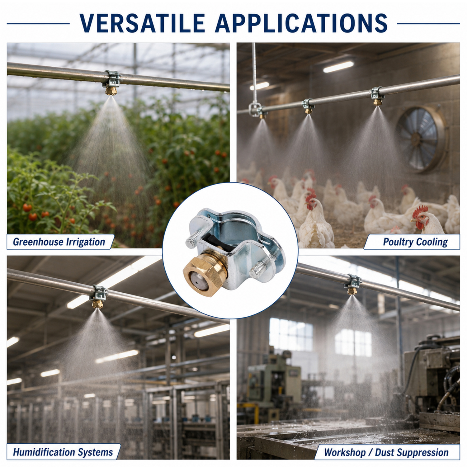 Metal Anti-drip Spray Nozzle With Pipe Clamp